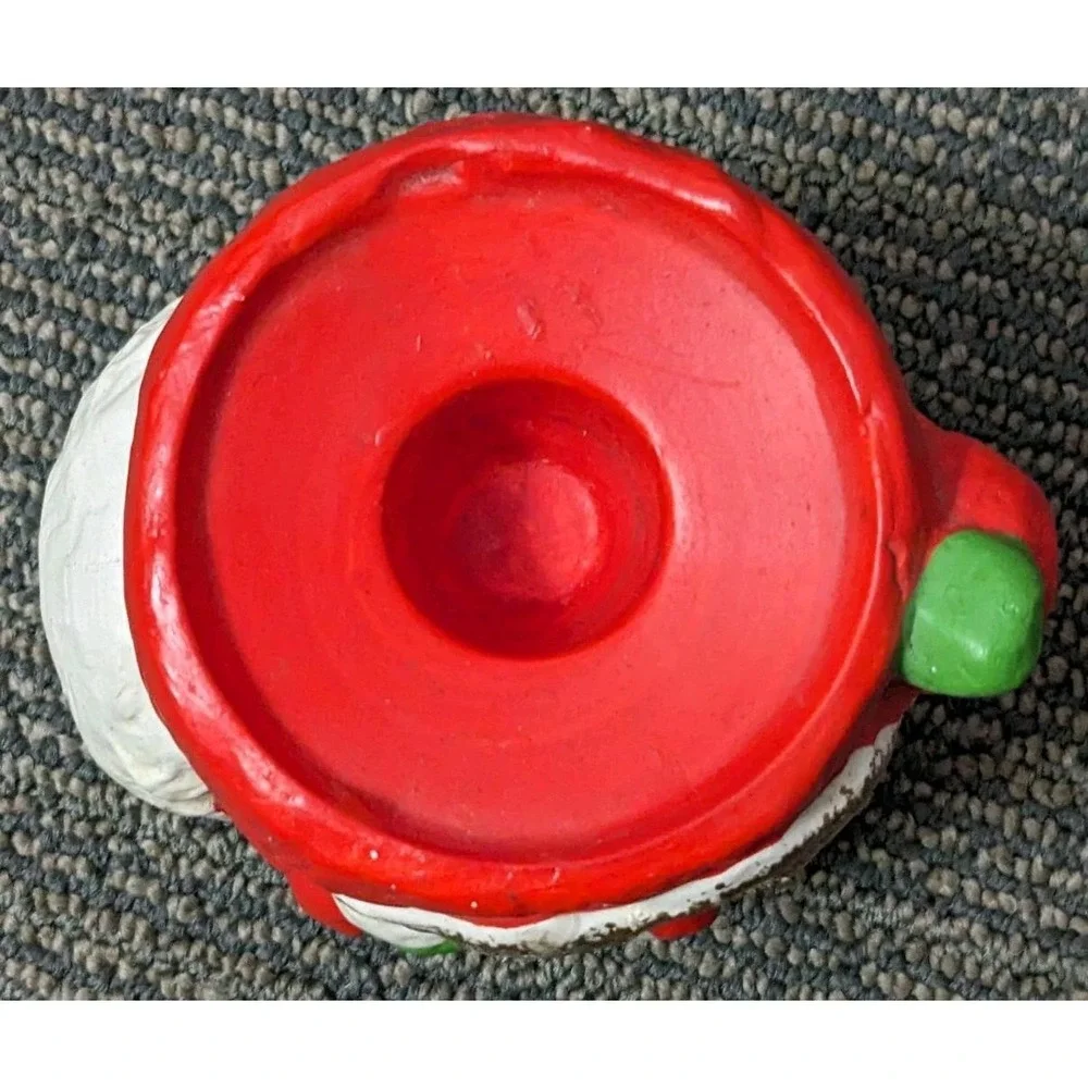 Vintage Santa Claus Tapered Candle Holder Ceramic 3